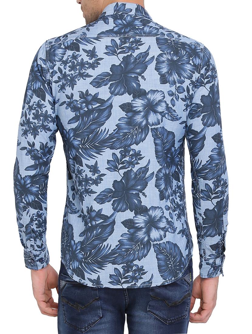 blue cotton casual shirt - 14994274 - Zoom Image - 3