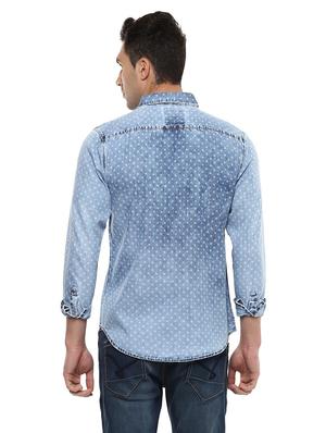 blue cotton casual shirt - 14994723 - Standard Image - 3