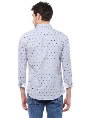 blue cotton casual shirt - 14994777 - Standard Image - 3