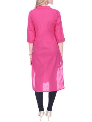 pink cotton solid kurta - 14996393 - Standard Image - 3