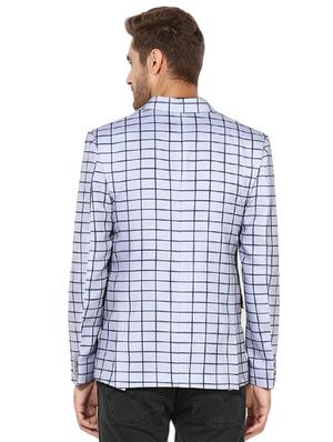 blue cotton casual blazer - 14996411 - Standard Image - 3