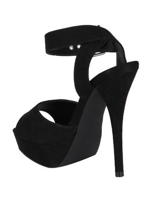 black patent leather ankle strap sandals - 14997639 - Standard Image - 3