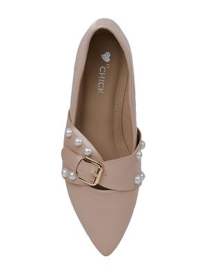 beige leatherette slip on ballerina - 14997707 - Standard Image - 3