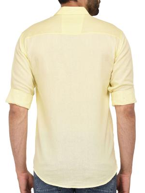 yellow linen casual shirt - 14998956 - Standard Image - 3