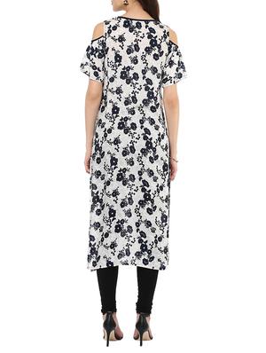 cold shoulder straight kurta - 14999469 - Standard Image - 3