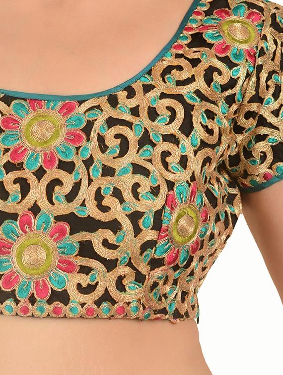 fuchsia designs multi colored embroidered blouse - 14999478 - Zoom Image - 3