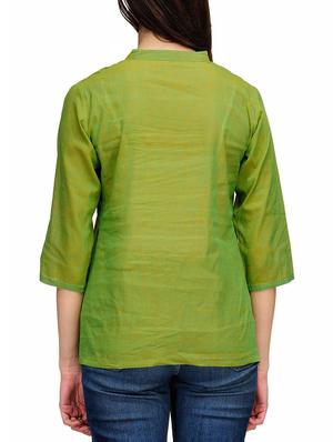 fuchsia designs green cotton straight kurti - 14999497 - Standard Image - 3