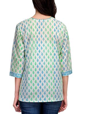 fuchsia designs cream cotton straight kurti - 14999502 - Standard Image - 3