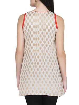 fuchsia designs white viscose a-line kurti - 14999523 - Standard Image - 3