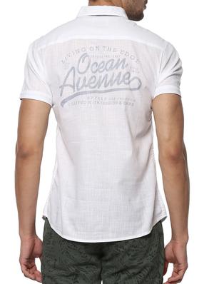 white cotton casual shirt - 15000725 - Standard Image - 3