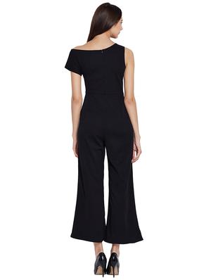 black solid full leg jumpsuit - 15001385 - Standard Image - 3