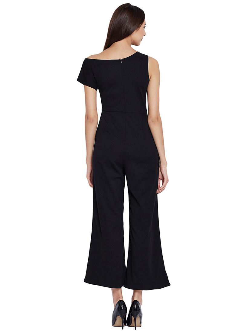 black solid full leg jumpsuit - 15001385 - Zoom Image - 3