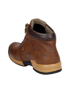 brown leatherette high ankle boot - 15002620 - Standard Image - 3