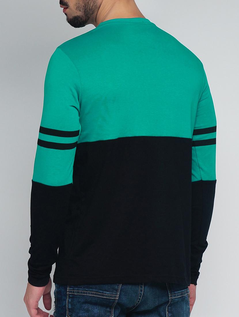 green cotton color block tshirt - 15003489 - Zoom Image - 3