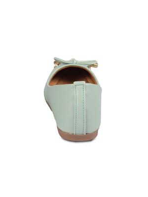 green faux leather slip on ballerina - 15004001 - Standard Image - 3