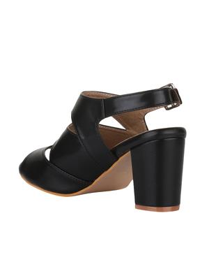 black faux leather back strap sandals - 15004090 - Standard Image - 3