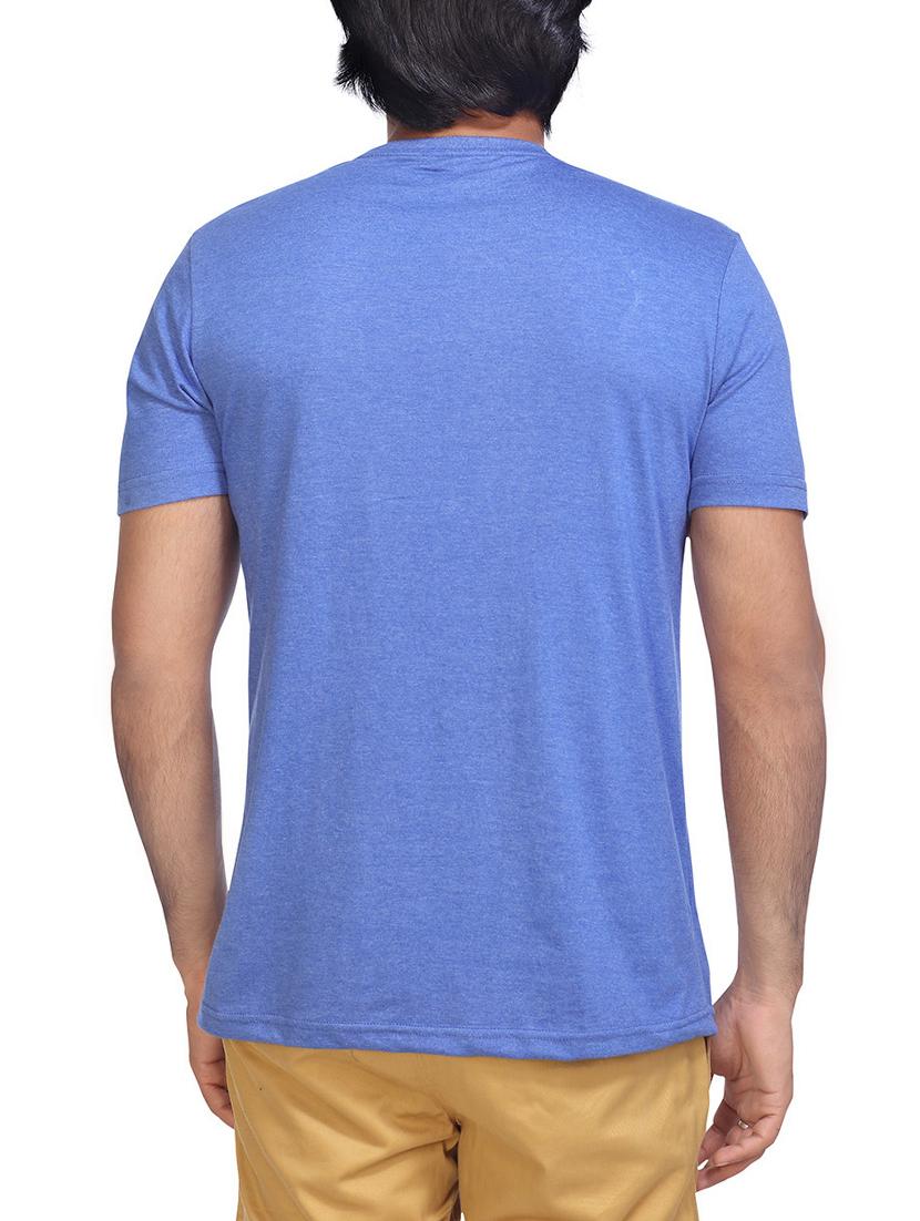 blue cotton chest print tshirt - 15004892 - Zoom Image - 3