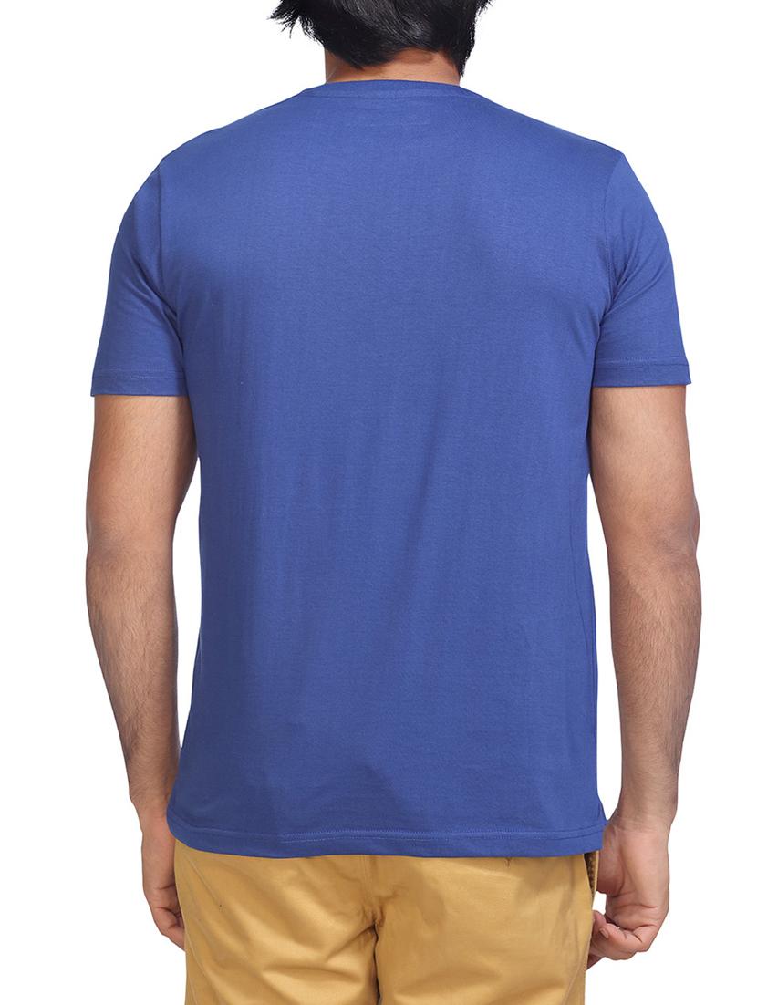 blue cotton chest print tshirt - 15004900 - Zoom Image - 3