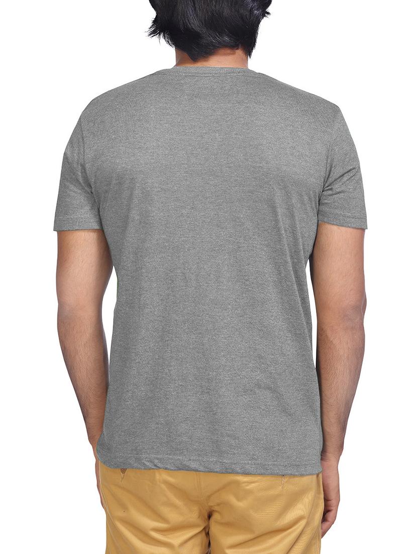 grey cotton chest print tshirt - 15004901 - Zoom Image - 3