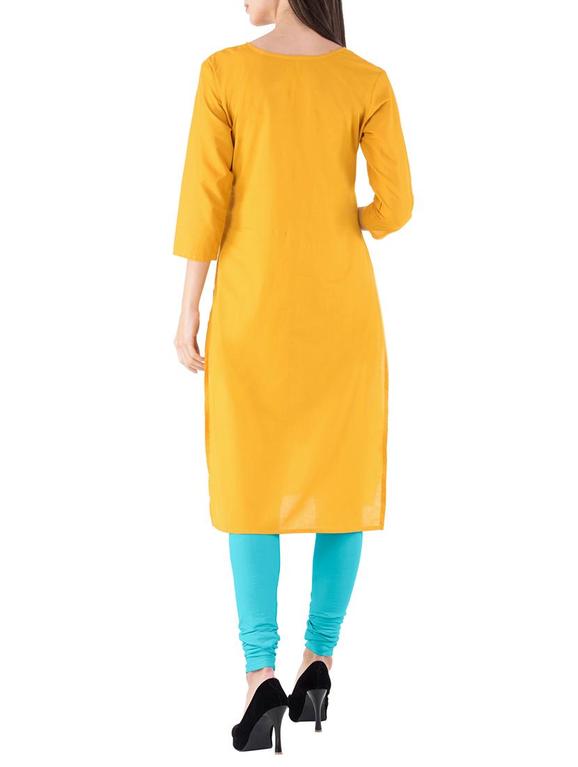 Embroidered straight kurta - 15004928 - Zoom Image - 3
