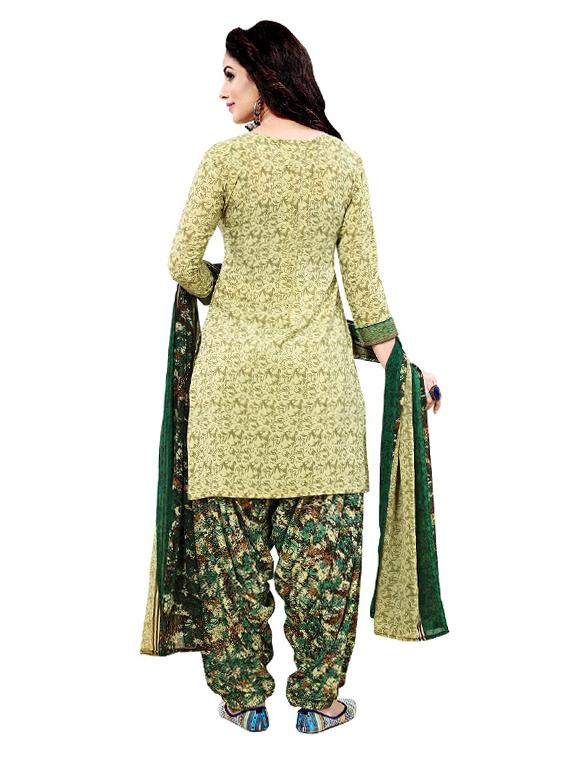 green crepe salwar suit unstitched - 15006774 - Zoom Image - 3