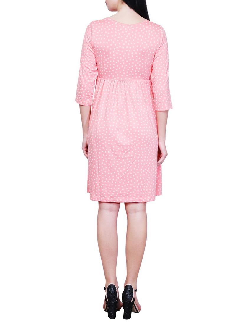 pink jersey maternity wear dress - 15006995 - Zoom Image - 3