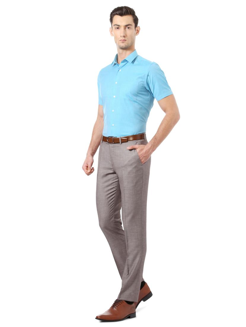 blue cotton blend formal shirt - 15007115 - Zoom Image - 3