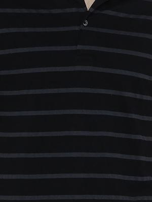 black cotton striped t-shirt - 15007325 - Standard Image - 3