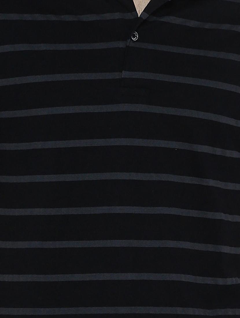 black cotton striped t-shirt - 15007325 - Zoom Image - 3