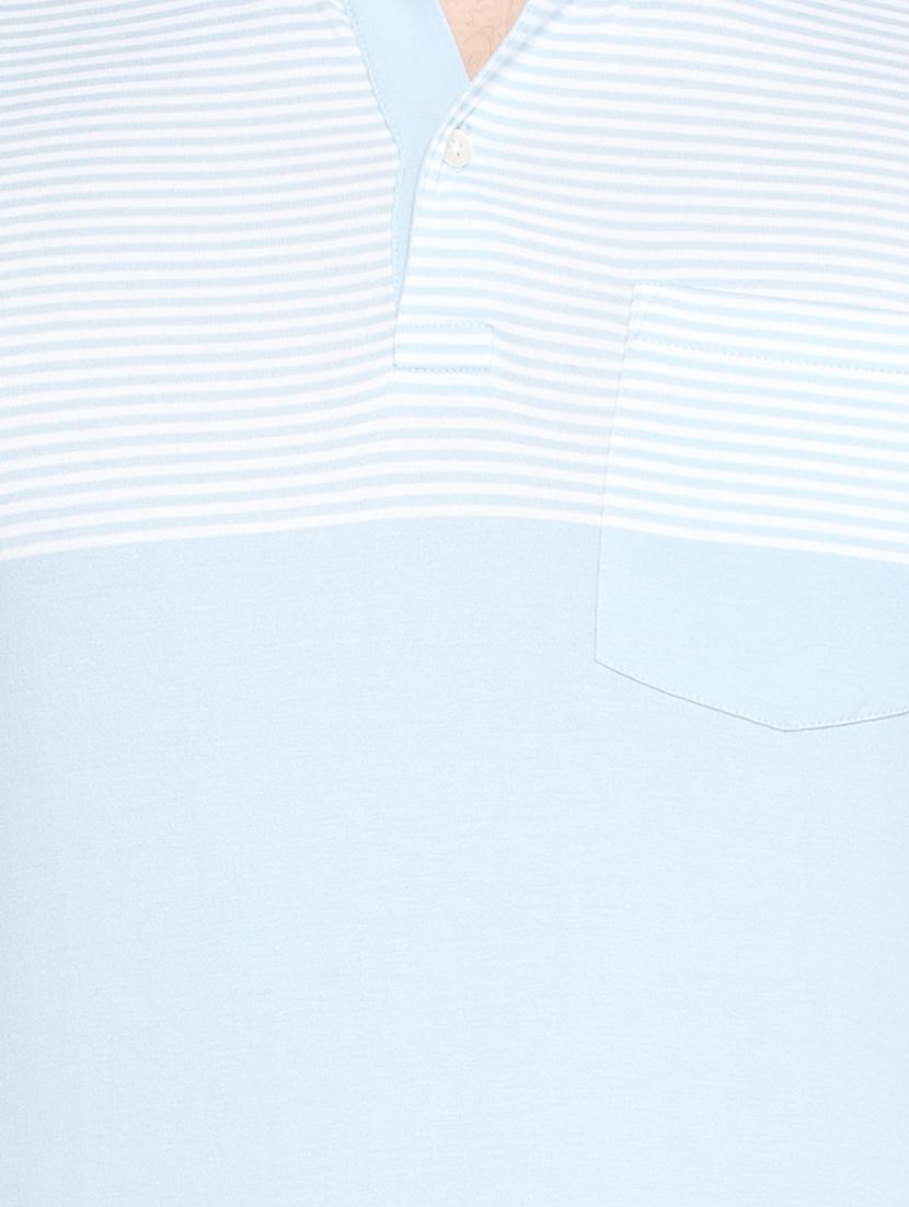 light blue cotton pocket t-shirt - 15007345 - Zoom Image - 3