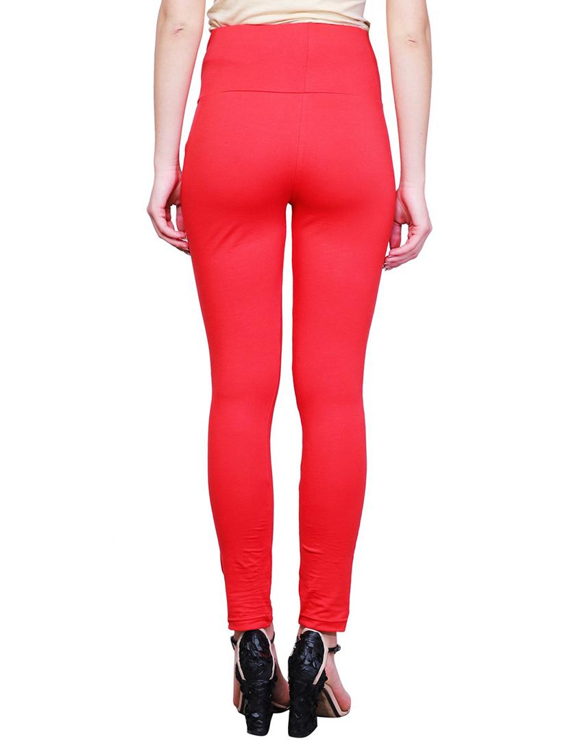 red solid maternity wear leggings - 15007932 - Zoom Image - 3