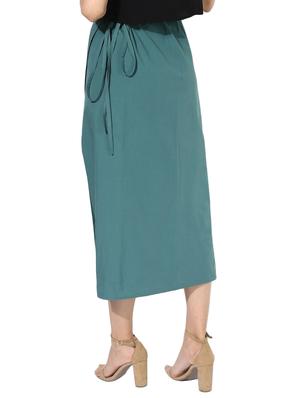 blue solid cotton wrap skirt - 15008120 - Standard Image - 3