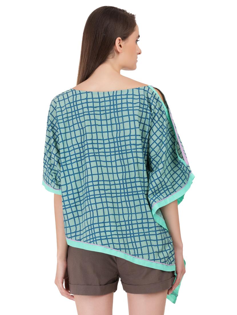 green cotton kaftan - 15008130 - Zoom Image - 3