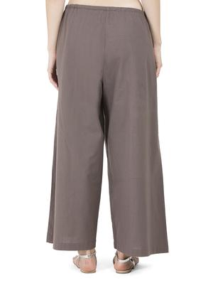 GRASS by Gitika Goyal brown cotton palazzo - 15008132 - Standard Image - 3
