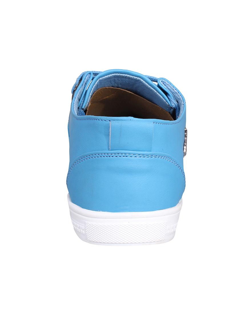 light blue leatherette lace up sneaker - 15008172 - Zoom Image - 3