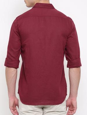 red cotton casual shirt - 15009567 - Standard Image - 3
