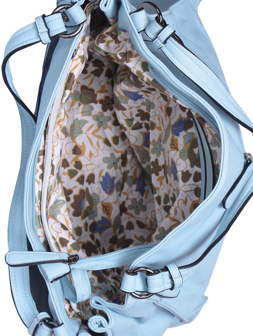 blue leatherette regular handbag - 15009941 - Zoom Image - 3