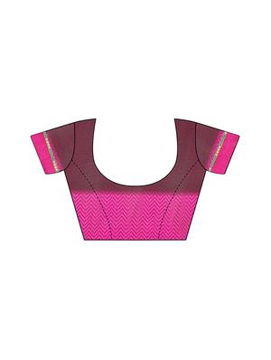 pink georgette printed saree with blouse - 15010602 - Standard Image - 3