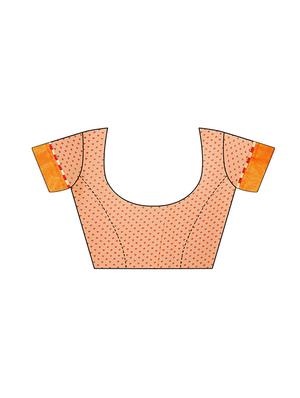orange georgette printed saree with blouse - 15010611 - Standard Image - 3