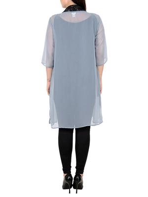 grey georgette plus shrug - 15010688 - Standard Image - 3