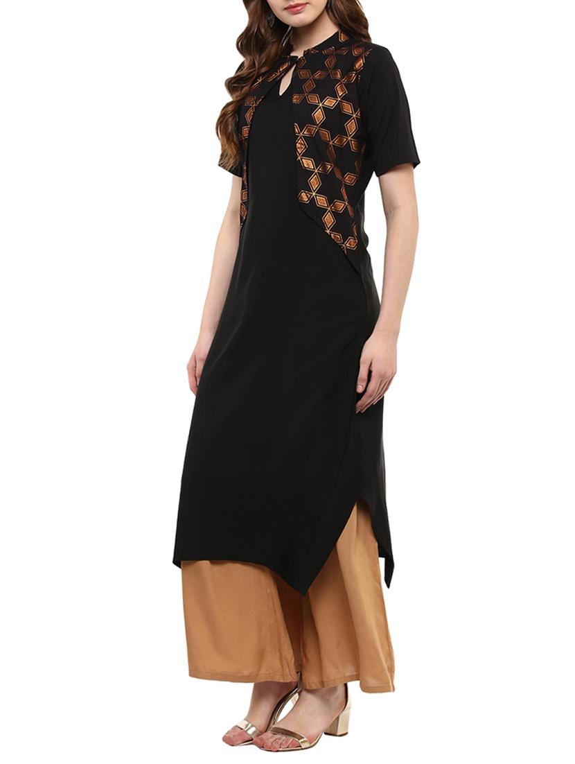 multi colored crepe combos kurta - 15011638 - Zoom Image - 3