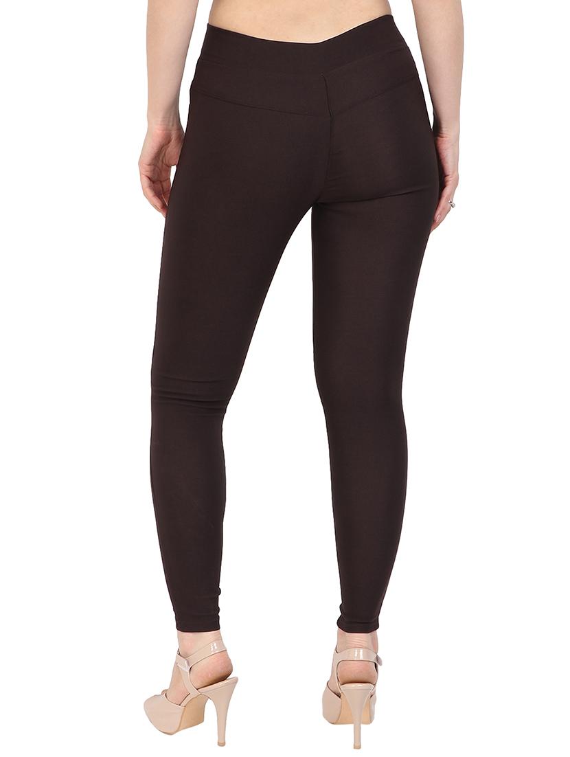 brown solid jeggings - 15012445 - Zoom Image - 3