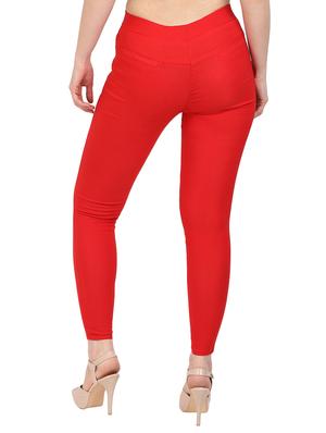 red solid jeggings - 15012459 - Standard Image - 3