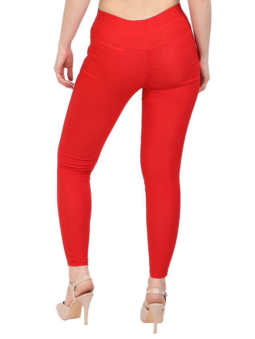 red solid jeggings - 15012459 - Zoom Image - 3