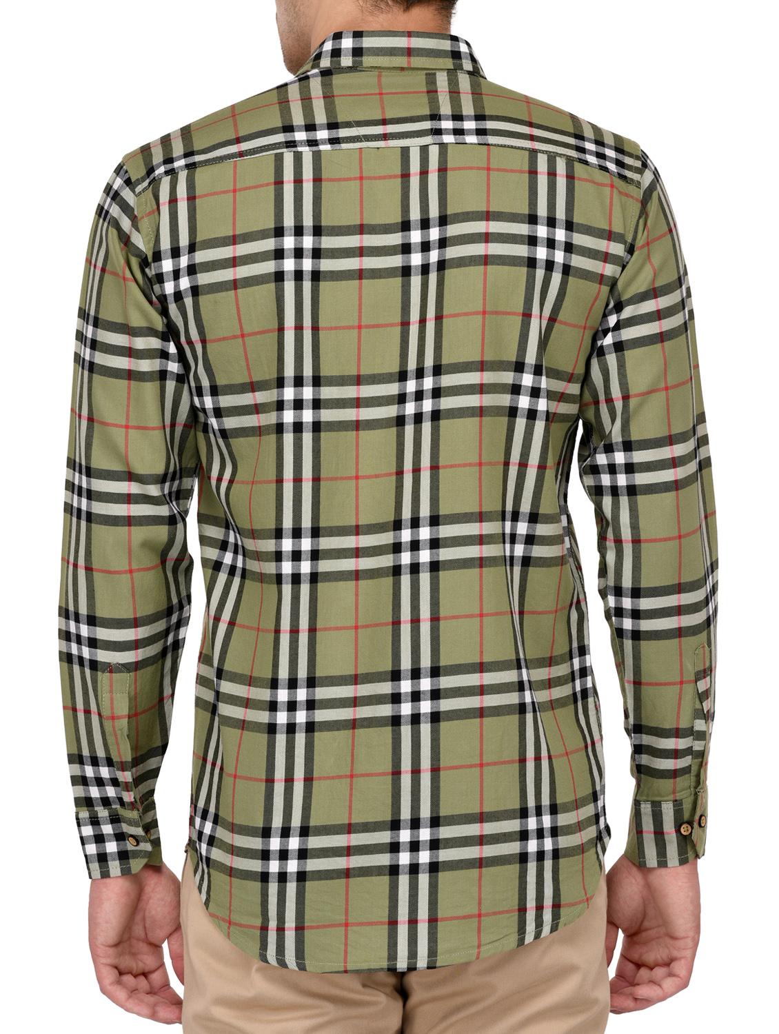 green cotton casual shirt - 15012913 - Zoom Image - 3