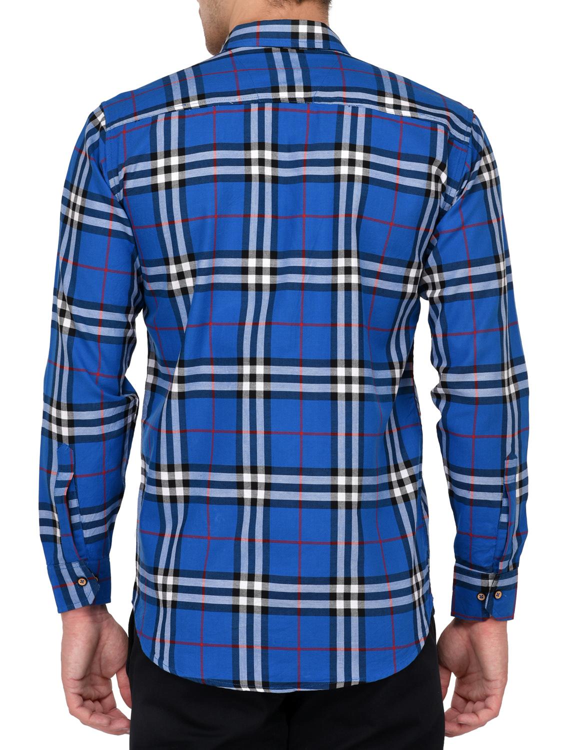 blue cotton casual shirt - 15012917 - Zoom Image - 3
