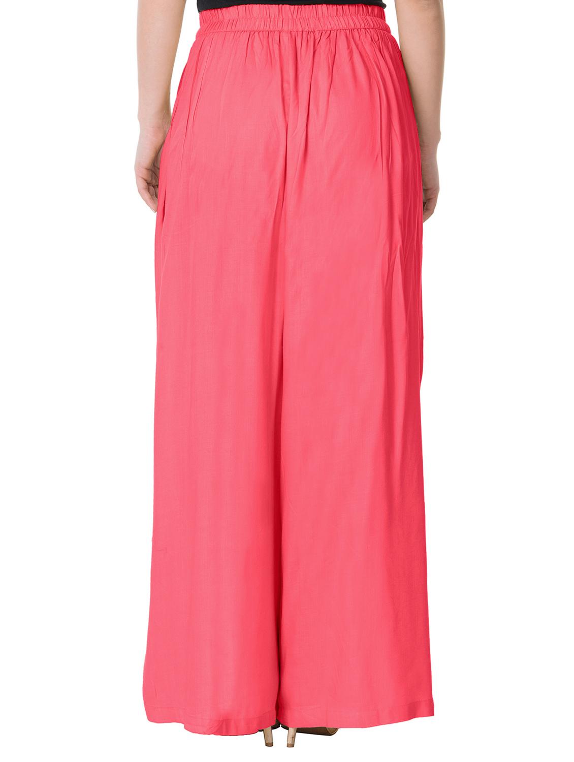 pink solid rayon palazzo - 15013235 - Zoom Image - 3