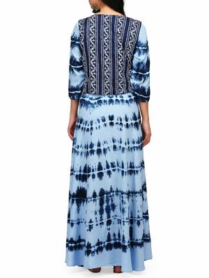 blue rayon kurta with jacket - 15013696 - Standard Image - 3