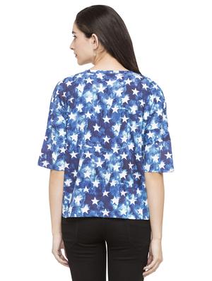 blue cotton printed top - 15014965 - Standard Image - 3