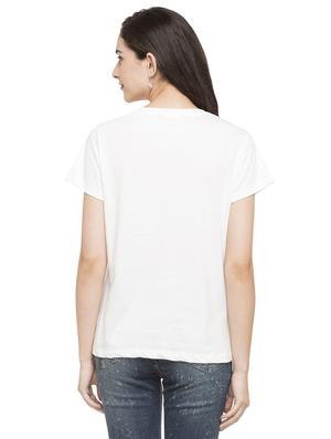white cotton printed tee - 15015016 - Standard Image - 3